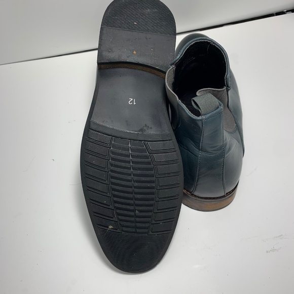 Men’s Chelsea Boots Size 12 Black Synthetic Leather Ankle Dress Shoes - Picture 4 of 5